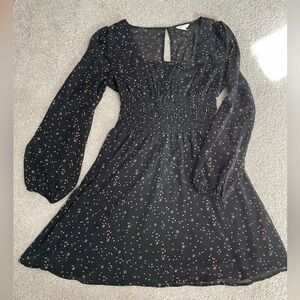 Star Print Milkmaid Style Mini Dress
